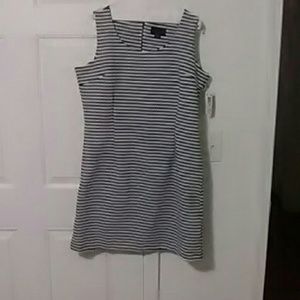 Woman's  black and white striped dressed.